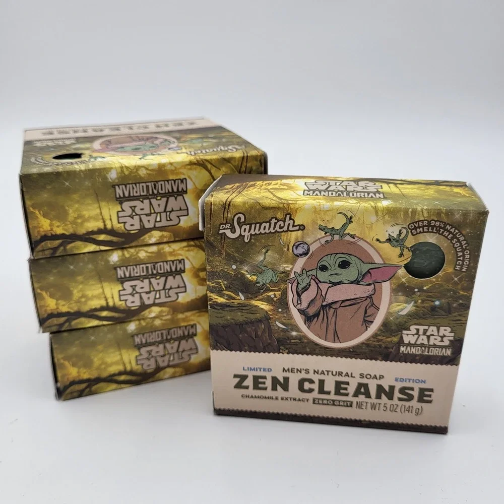 (4) Dr. Squatch Star Wars Zen Cleanse Men's Natural Bar Soap Zero Grit 5oz